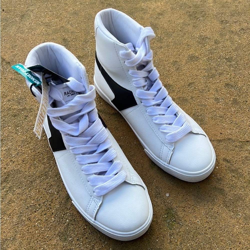 Rachel Zoe White/Black High Top Lace up Women's Sneakers Size 9.5 NWT